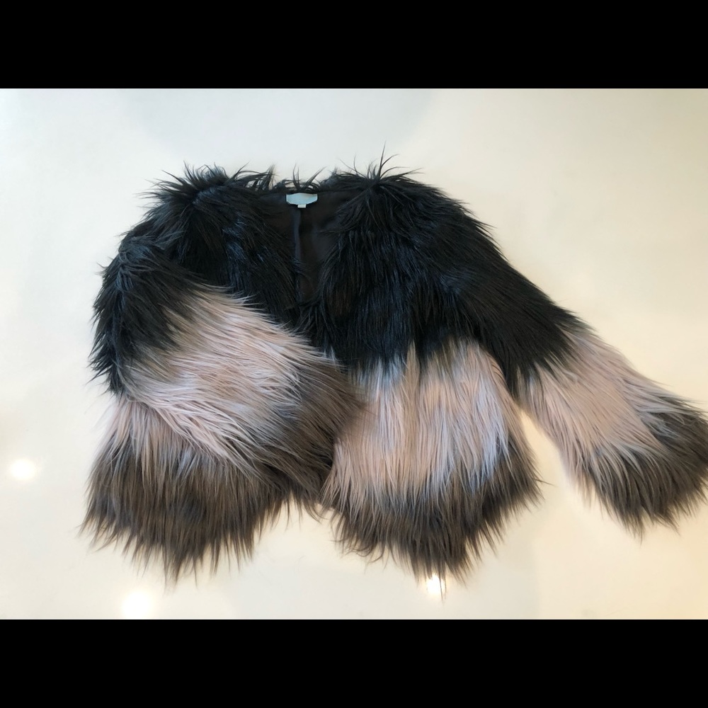 Black Ombré Skies Are Blue Fur Jacket